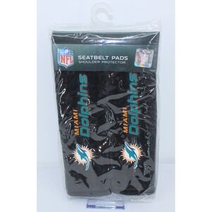 NFL Miami Dolphins Seatbelt Pads Shoulder Protector 2 Pack Fremont Die Black